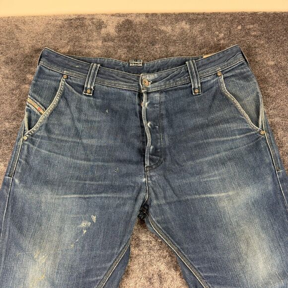 Diesel Gualbon Men's Denim Baggy Distressed Jeans Cinch Waist 33X30(37X28) 0081L - Picture 2 of 16